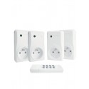 Kit de 4 prises télécommandées blanches 